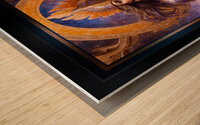 Lyraethia Aeraviel Celestial Guardian Golden Portrait Captivating AI Concept Art by Xzendor7 Wood print