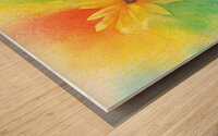 With love sunflower watercolor painting  Wood print