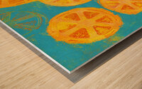 orange twist abstract acrylic painting Wood print