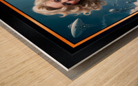 Pinup Girl And The Flying Saucers Aellas Strange Fate Mesmerizing AI Concept Art by Xzendor7 Wood print