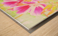  Pink Abstract Summer Flowers                                                                                                                     Wood print