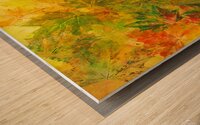 abstract fall leaves acrylic painting  Wood print