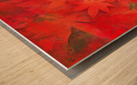 Red maple leaves acylic painting Wood print