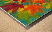 Colorful maple leaves acrylic painting Wood print