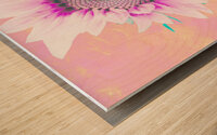 Sweet Pink Hibiscus Sunflower Wood print