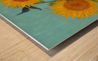 Elegant Post-Impressionist Sunflower Wall Art Wood print