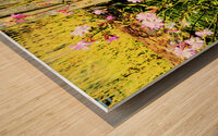 Vibrant  Wildflowers  by a Rustic Fence                                                                                             Wood print