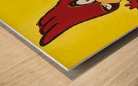 Retro Iowa State Cartoon Art Remix Wood print