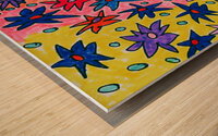 Abstract Colourful Blooms  Wood print