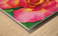 Beautiful rose watercolor painting Wood print