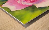 New Years Rose watercolor painting  Wood print