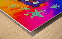 Abstract Cosmic Pugs Wood print