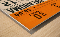1968 Texas vs. Oklahoma Football Ticket Art Wood print