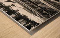 Thai Boats in Black and White Wood print