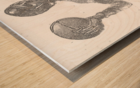 Vintage_Quarterback_Sketch Wood print