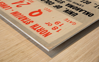 1976 Colorado vs. Oklahoma State Football Ticket Art Wood print