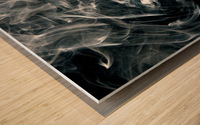 black and white fumaca Wood print