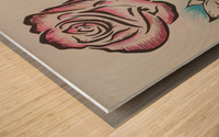 Art Monogram Rose Color 1 Impression sur bois