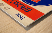 1983 Denver Broncos Ticket Art Wood print