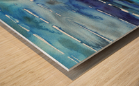 Abstract Blue Seascape Waves And Reflections Wood print