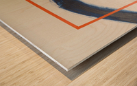 Wavy horizon framed by the sunset  Wood print