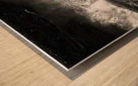 Surfs Up Ocean City in Black and White Wood print