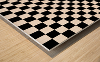 Black Check Pattern Wood print