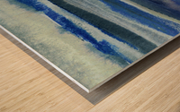Ocean And Sea Beach Coastal Art Organic Watercolor Abstract Lines III Wood print