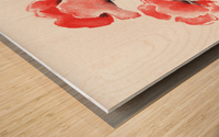 Graceful Beauty Botanical Watercolor Three Red Poppies Flowers II Wood print