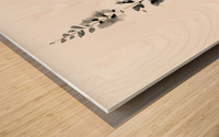 Flower and bumblebee Wood print