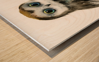 Little owl on a branch 4 Wood print
