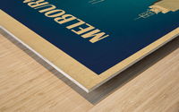 Melbourne Skyline Travel Poster Wood print