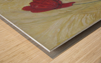 one red flower Wood print