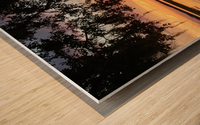 Sunset At The Lake Wood print