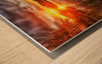 Fall Sunset Wood print