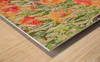 Orange Floral Wood print