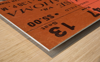 1962 Syracuse vs. Oklahoma Football Ticket Art Wood print