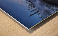 Motion blur of Wheaton River in winter; Yukon, Canada Wood print