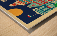 Amsterdam Art Print travel poster Wood print