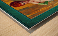 Redhead In A Green Bikini by Bill Medcalf Remastered Vintage Retro Xzendor7 Art Reproductions Wood print