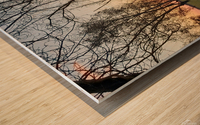 Sunset with Trees Wood print