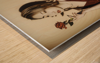 Young chinese woman vintage studio portrait Wood print