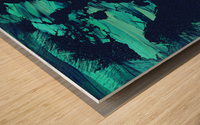 Emerald Green Colorful World Map Silhouette bjpg Wood print