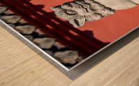 Dragon son sculpture and red wall in wenshu mjpg Wood print