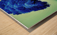 Blue Tree Wood print