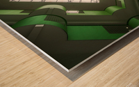 Modern building green atrium directly below view Wood print