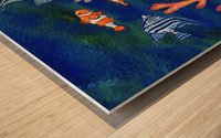 School Of Fish Angelfish And Clownfish Under Wood print