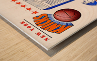 Vintage New York Knicks Art by George Kalinksy Wood print