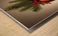 Intricately Rendered Dark Brown Skin Christma Wood print