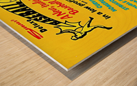 Retro Seventies Baseball Game Advertisement Wood print